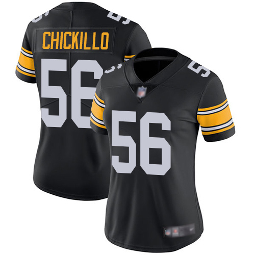 Women Pittsburgh Steelers Football #56 Limited Black Anthony Chickillo Alternate Vapor Nike NFL Jersey->women nfl jersey->Women Jersey